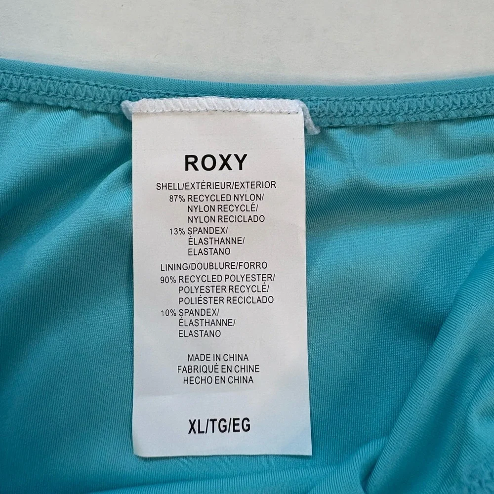 Roxy Womens SD Beach Classics Tie Side Cheeky Bikini Bottom Maui Blue Large XL